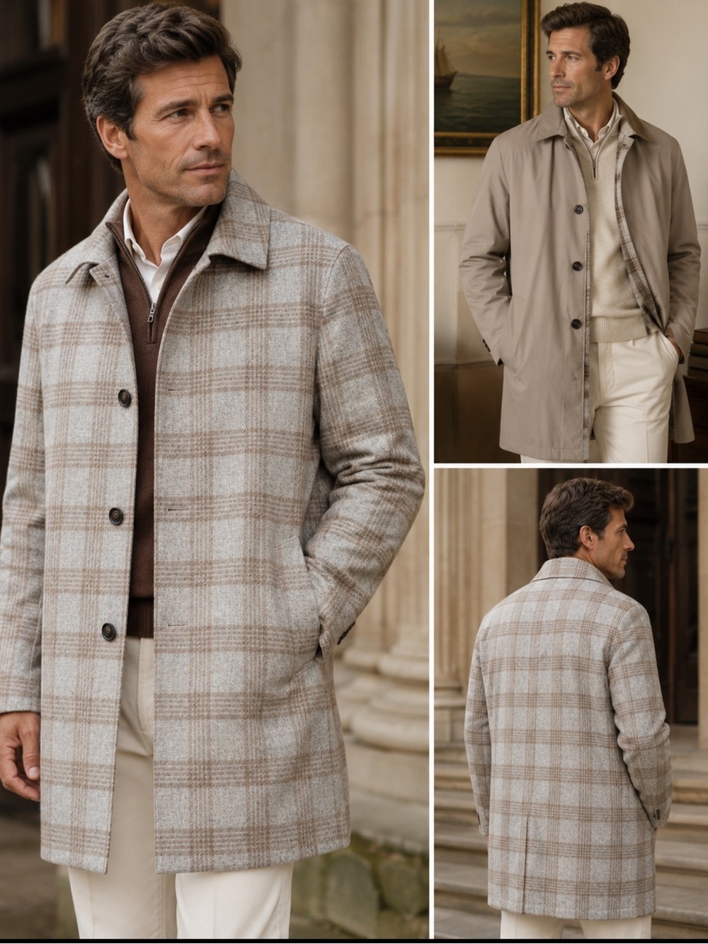 Bullock & Jones Reversible Baby Alpaca Wool Coat Made In Italy L